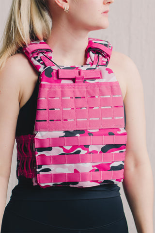 Burbees Bumble Vest painoliivi, pinkki maasto – etukuva