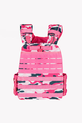 Bumble Vest -painoliivi, pinkki maasto – säädettävät painot treenin mukaan